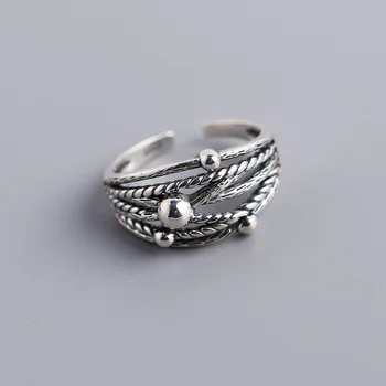 

Leouerry Personality Multi-layer Winding Rings New S925 Sterling Silver Vintage Weave Index Finger Rings for Women Fine Jewelry
