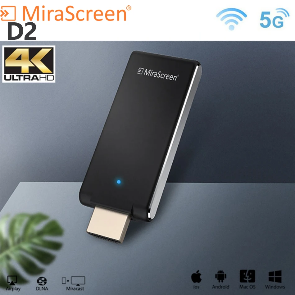 Mirascreen D2 ТВ палка 5G 4K anycast miracast беспроводной приемник дисплей ключ dlna airplay