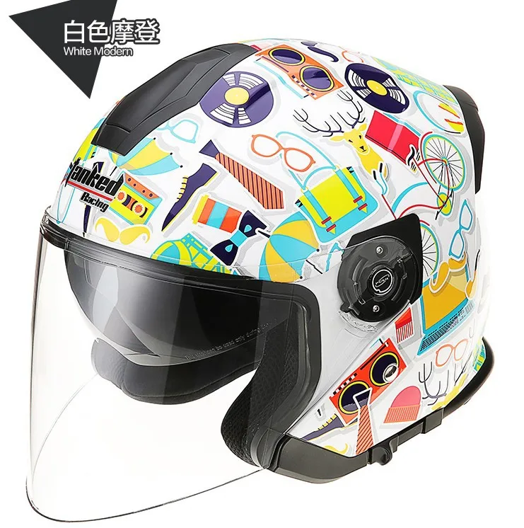 

Genuine Product Tankedracing Resistant Tank Helmet T597 Double Lens Half Helmet Motorcycle Winter Helmet