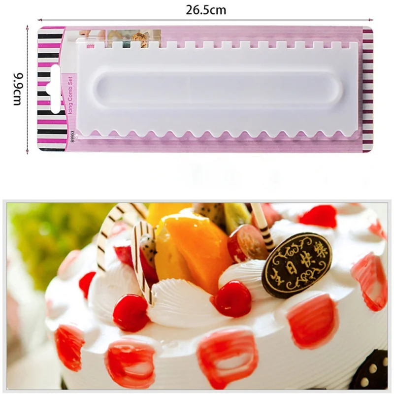 Baking & Pastry Tools Icing Comb Set Plastic Fondant Spatulas Cake Scraper Baking Decorating Cake K