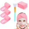 3pcs Adjustable Facial Headband with 1 Mask Brush Yoga Spa Bath Shower Makeup Wash Face Cosmetic Head Band Make Up Accessories 1