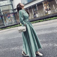 Холодное женское платье Platycodon Grandiflorum Юбка Ретро Hong Kong юбка вельветовое платье богиня Высокая холодная веер элегантное Ло