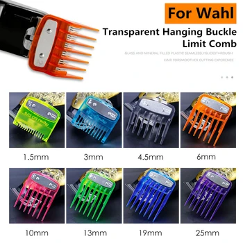 

8PCS Transparent Hanging Buckle Limit Comb Tools Kit 1.5-25mm Hair Clipper Cutting Guide Comb Guards Trimmers For WAHL G0920