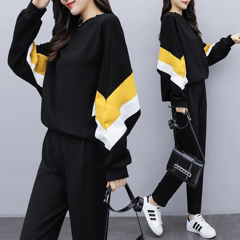 

2019 Autumn And Winter New Style Korean-style Large Size Fat Mm Plus-sized Western Style Joint Slimming Set