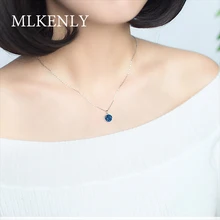 MLKENLY 925 стерлингового серебра кластер, натуральные кристаллы ожерелье простое модное ожерелье для GF подарок на день рождения