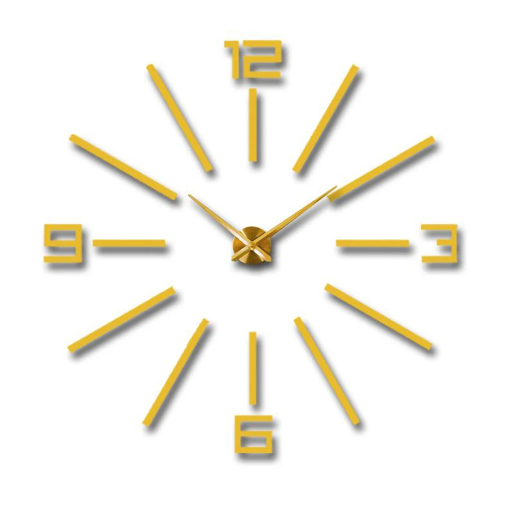 Modern DIY Analog 3D Mirror Surface Large Number Wall Clock Sticker Home Decor