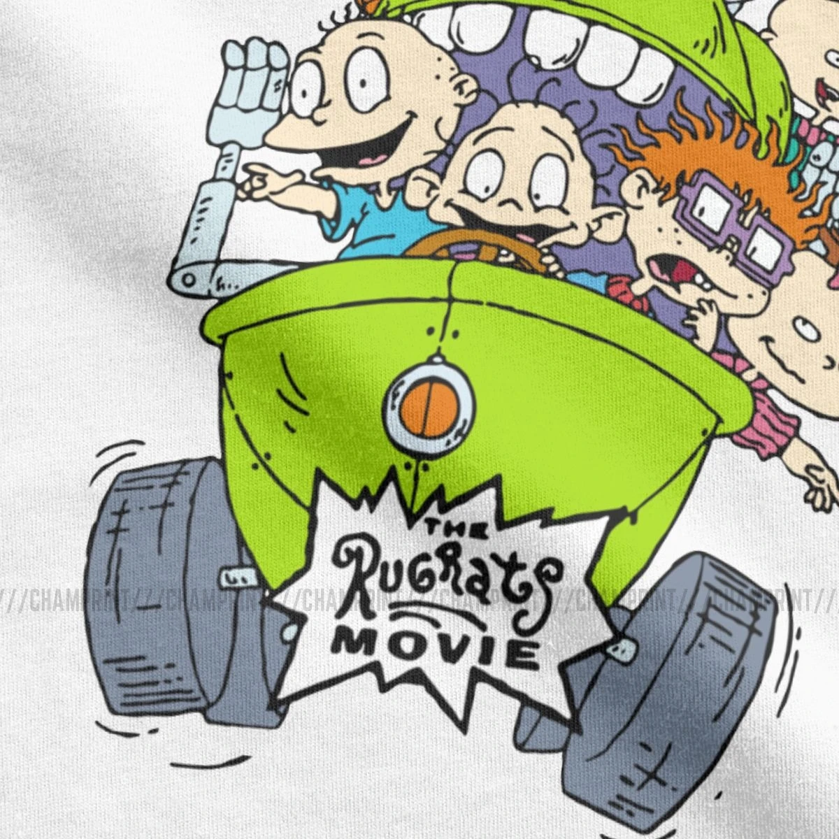 Мужские милые Мультяшные футболки Rugrats, одежда из чистого хлопка, потрясающие футболки с коротким рукавом, футболки с округлым вырезом, Новое поступление, футболки