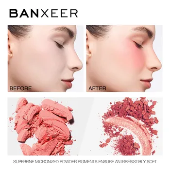 

BANXEER Makeup Blush Palette 6 Colors Face Blush Peach Glow Cheek Blusher Makeup Cosmetics Long Lasting Blusher Shadow