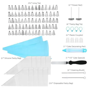 

100Pcs Silk Flower Tool Icing Piping Nozzles Set Baking Decor Tools Decorating Bag Set DIY Cake Tips Cake Decor Piping Tips