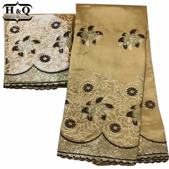 

Gorgeous Indian Silk George Lace 5 +2 Yards With Sequins Asoebi Party Lace Dress Fabric African George Embroidered Lace Fabric