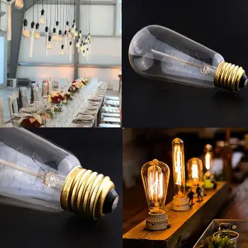 

110V LED Light Bulb LED Bulb Warm White Edison Spiral Filament Vintage Lamp Antique Base Industry Retro Home Style ST64