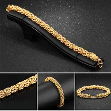 Браслет Шикарные аксессуары золотой браслет простой 9 мм Ювелирные изделия мужские браслеты роскошный подарок панк