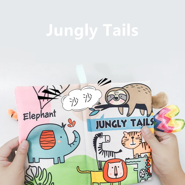 Baby Cloth Book Kids Infant Early Learning Educational Animal Tails Fabric Books Develop Cognize Reading Puzzle Book Toys игрушк 2