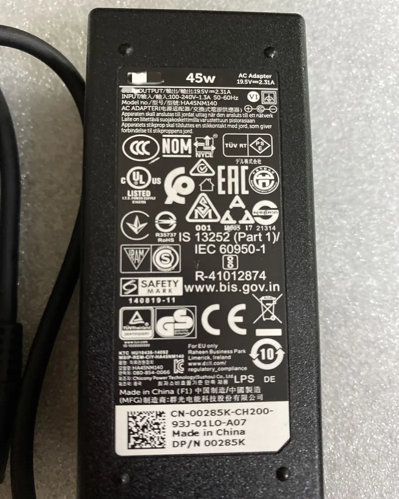 

New Charger For Dell XPS 12 (9Q33) / Inspiron 14 (7437) Laptop 00285K 4.5*3.0mm Tip 45W 19.5V 2.31A AC Power Adapter