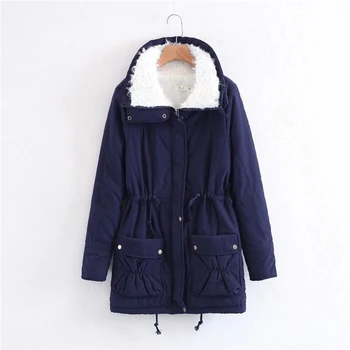 

Thickening Cotton-padded Clothes In The Women's Long Lambs Wool Cotton-padded Clothes Winter Coat Coat