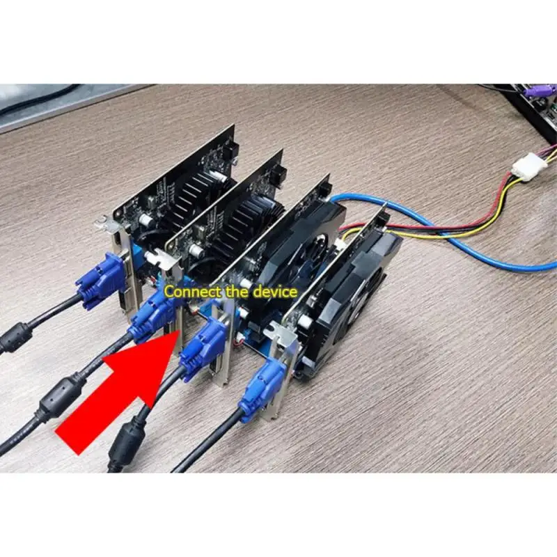 1 Set PCI-E X1 To 4PCI-E X16 Expansion Kit 1 To 4 Port PCI Express Switch Multiplier HUB 6 Pin Sata USB Riser Card Dropshipping 2