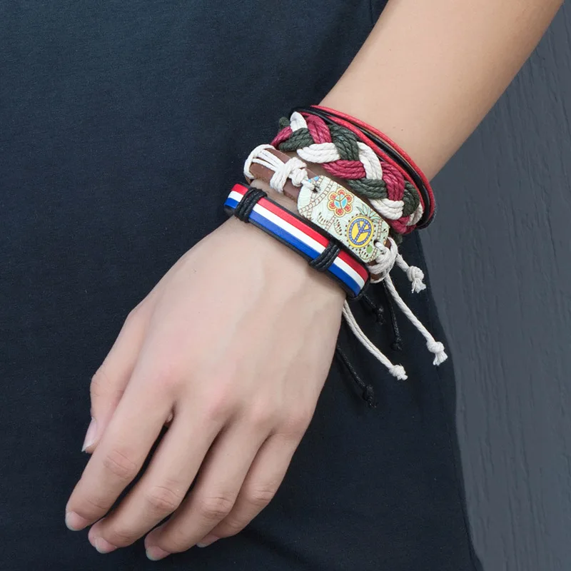 CIBOCIBO мужской браслет в стиле панк, богемский кожаный браслет, мужской Плетеный модный роскошный винтажный браслет, мужские подарки