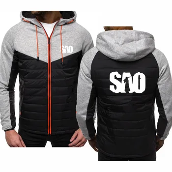 

For SAO Sword Art Online Hoodies Men Sweatshirt Anime Clothes Long Sleeve Fleece Zipper jacket Tracksuit Male Clothing