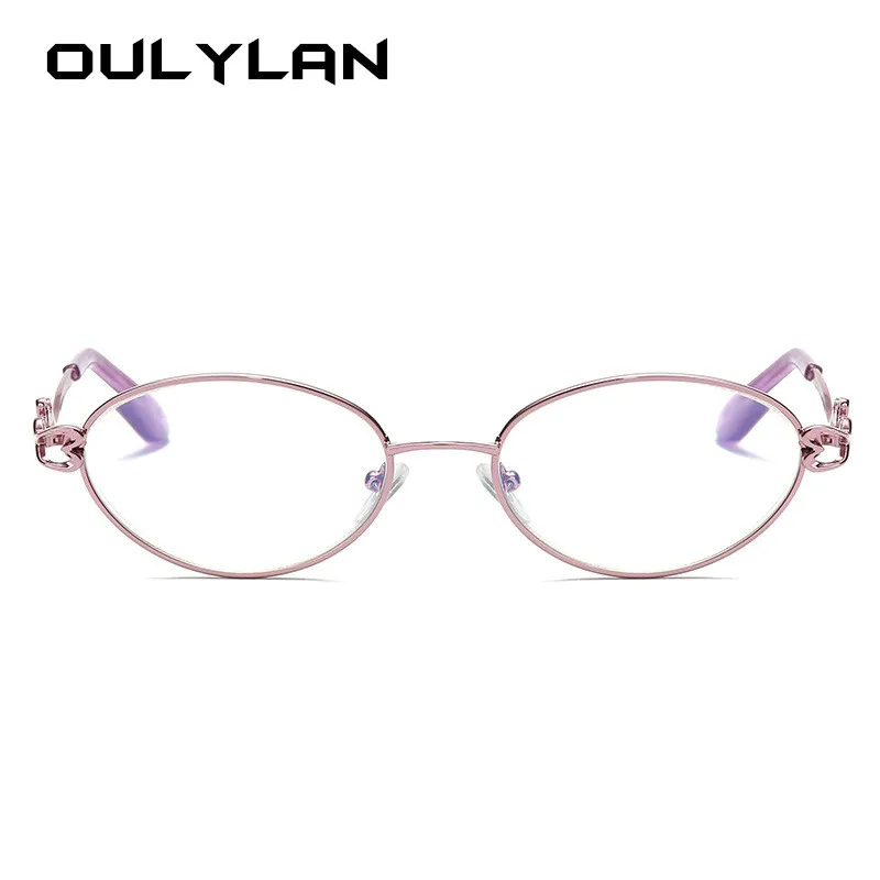 Oulylan, очки для чтения, женские, синий светильник, блокирующие очки, мужские, металлическая оправа, Анти-усталость, очки с бриллиантами для девушек+ 1,0 3,0 4,0