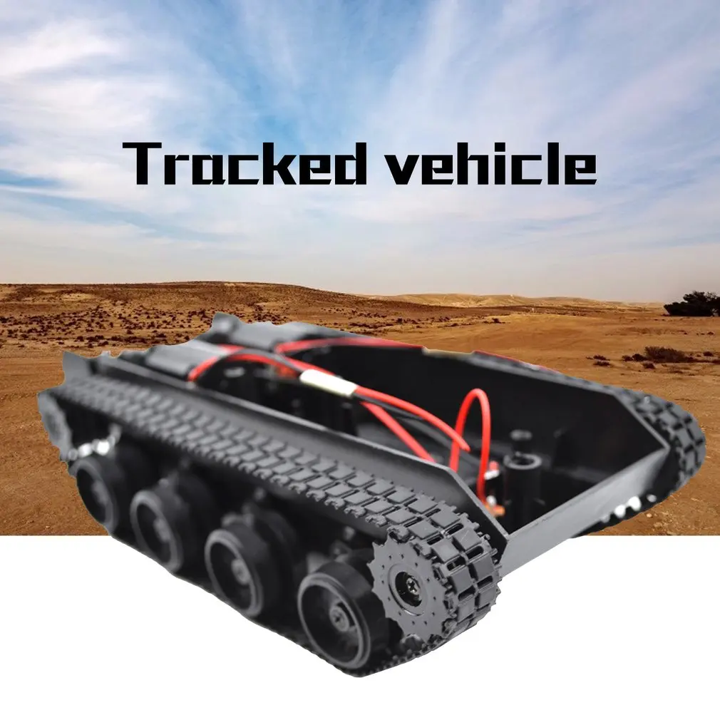 RC Tank Smart Robot Tank Car Damping Balance Tank Robot Chassis Kit Rubber Track Crawler For Arduino 130 Motor Diy Robot Toys