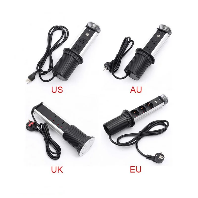 Розетка питания с 3 отверстиями и usb портом для зарядки выдвижные розетки