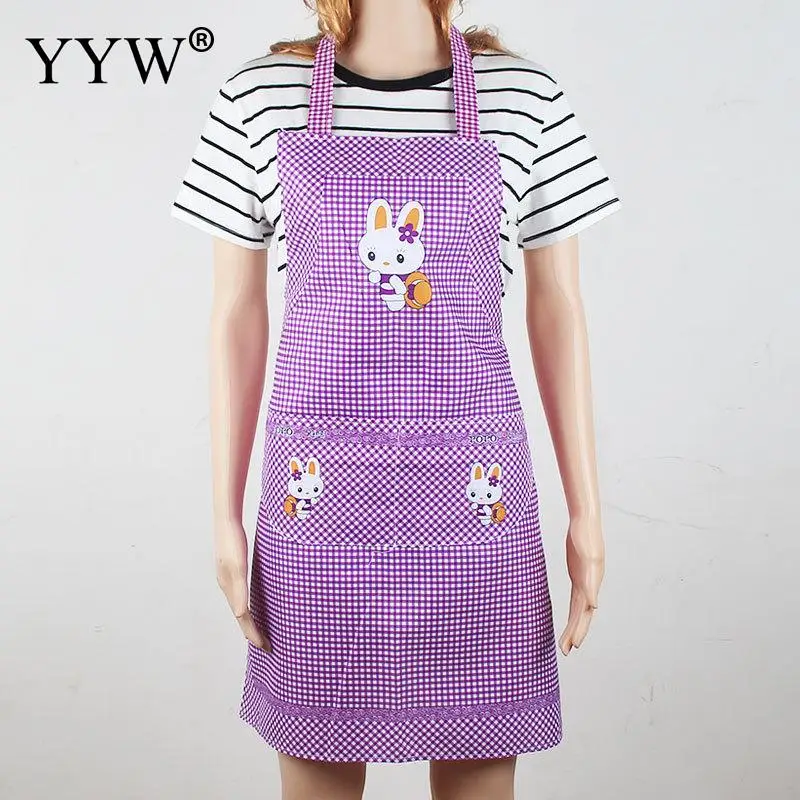 purple Милый кухонный фартук для фартуки для парикмахеров для женщин пара фартук для приготовления пищи полиэстер против загрязнений Водонепроницаемый Фартуки Delantal Avent - Цвет: purple