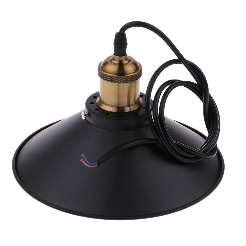 Lámpara colgante de hierro negro para decoración del hogar, pantalla de lámpara Retro artesanal, E27 - AliExpress Luces e iluminación