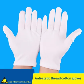 

10Pairs White Cotton Gloves Labor Protection Gloves Anti Dust/Static/Slip for Household Clean Jewelry Etiquette Working Supplies