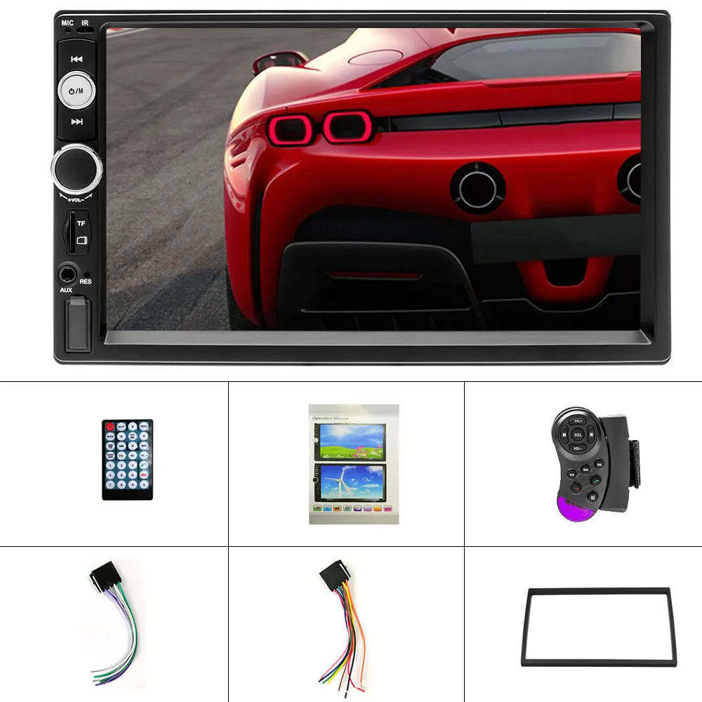 AMPrime 2 Din Car Radio 7" Radio Coche Mirrorlink Car Multimedia player Bluetooth USB Backup Monitor Auto Radio 2din Autoradio - Цвет: Type 2 No Camera