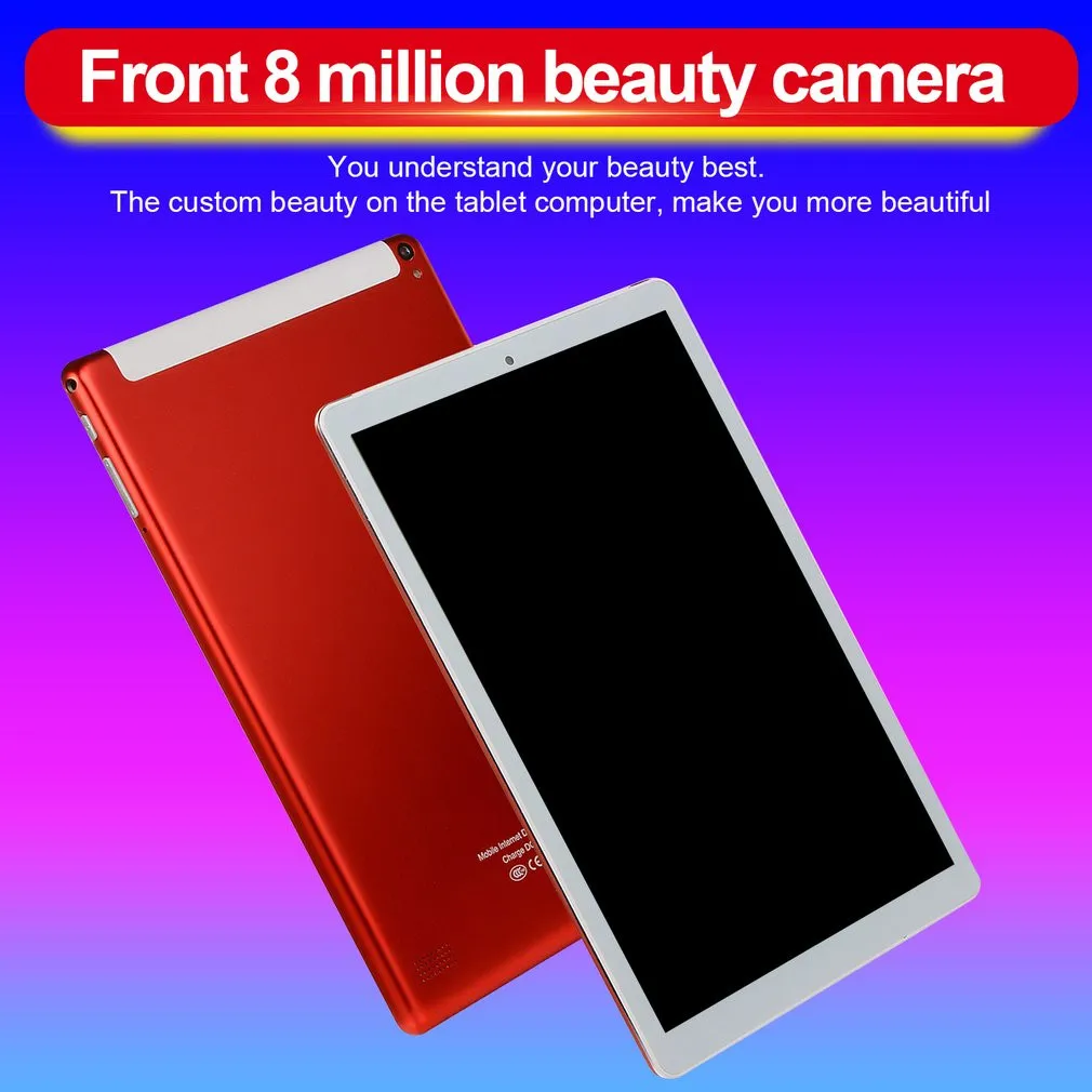 

P10 Fashion Tablet 10.1 Inch HD Large Screen Android 8.10 Version Fashion Portable Tablet 6G+128G Red Tablet Red US Plug
