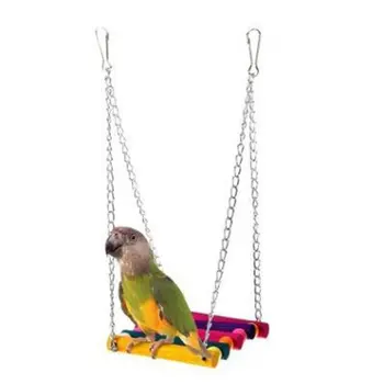 

Natural Wood Knots Block Rainbow Bridge Lovebirds Balance Exercise Training Bridge Stand Tiger Peony Bites Toy