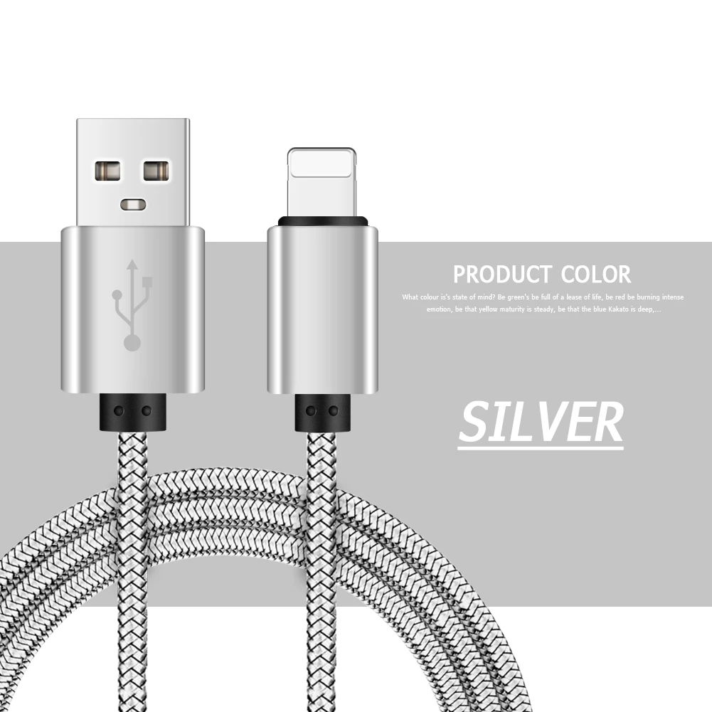 Дракон шаблон USB кабель Быстрая зарядка загрузки синхронизации анти-электричество ручной работы нейлоновый тканый шнур для samsung iPhone Lightning Micro - Цвет: Silver