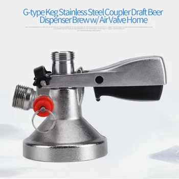 

Home Brew G Type Keg Couplers Connectors Coupler Head Beer Dispenser + Air Valve