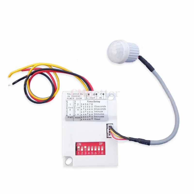 DC12v AC220V IR Infrared Module Body Sensor Intelligent Light Lamp Motion Sensing Switch Adjustable Movement Sensing PIR Switch (8)