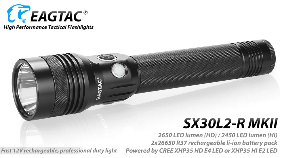 EAGTAC SX30L2R MKII профессиональный светильник перезаряжаемый светодиодный светильник-вспышка 2650 люмен Быстрая зарядка Максимальное расстояние луча
