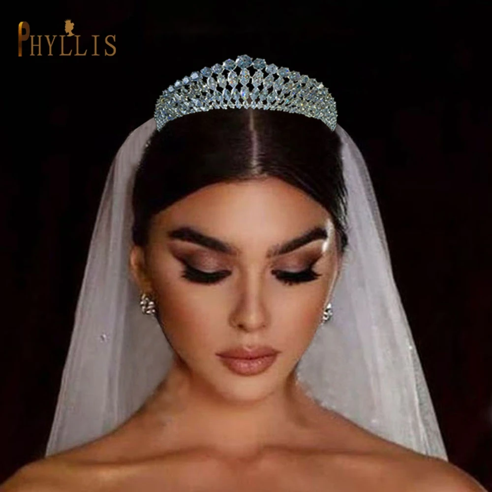 A366 Wholesale Full Zircon Crowns for Brides Hair Accessories Ladies New Style Headdress Luxury Birthday Party Wedding Tiaras