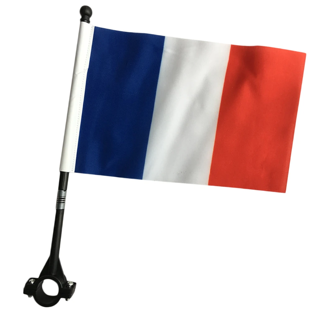 Universal Mini National Flags  for Bike Scooter Motorcycle Handlebar Mounted Cyclists Safety Banner