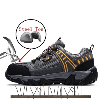 

Men's steel head work safety shoes casual breathable outdoor sports shoes puncture boots comfortable industrial boots
