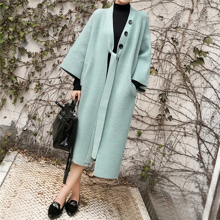 

2020 Spring and Autumn New Mid-length Sweater Coat Women