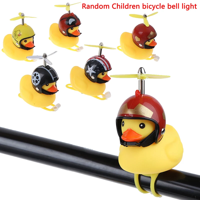 1pcs Cartoon Yellow Silica Gel Little Duck Shape Bicycle Bells Shining Mountain Bike Handlebar Duck Head Light Accessories New
