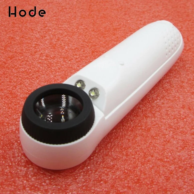 

Diameter Hand Hold 40x Multiple Magnifying Glass Loupe 2 LED Light Magnifier