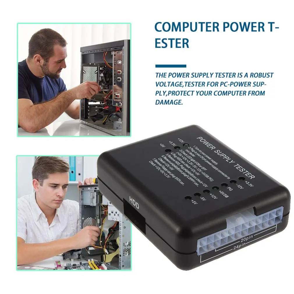 1 шт. популярный по всему миру источник питания светодиодный 20/24 Pin для PSU ATX SATA Тестер HDD Checker Meter Pc Compute PromotionHot новое поступление
