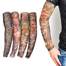 1 шт. нейлоновый с имитацией татуировки рукава Велоспорт Спорт УФ крутые рукава Велоспорт Бег рука грелка Спорт Эластичные руки грелки нарукавник