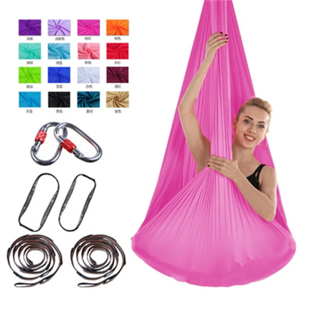 4m wide stretch aerial yoga hammock indoor silk anti-gravity yoga free knotted knot and rope aerial yoga swing set yoga 30S30 (26)