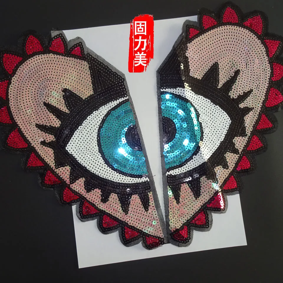 1pair 2 part big love heart patches with big eye inside sequined sewing on patch
1pair 2 part big love heart patches with big eye inside sequined sewing on patch