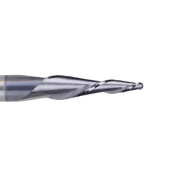

Tungsten Carbide HRC55 2 Flutes Tapered Ball Nose End Mill For CNC Milling Bit