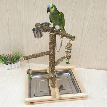 

Parrot game stand peppercorn wood stand climbing playground bird shelf swing solid wood stand pole ZP6301630