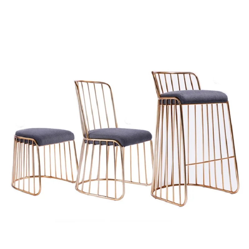 

Nordic Modern Minimalist Golden Wrought Iron Dining Chair Cafe Bar Bar Table Chair Chair Leisure Creative Chair