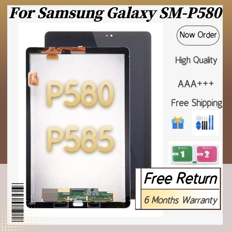 100% новый 10 1 "ЖК-дисплей для Samsung Galaxy TAB A 2016 SM-P580 P580 P585 ЖК-дисплей с сенсорным