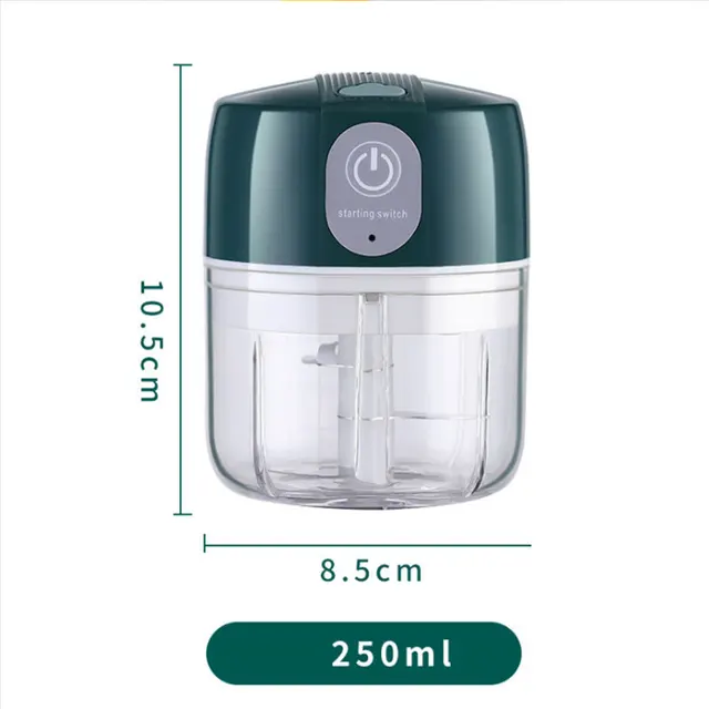 USB Crusher Masher Machine Garlic Chopper Meat grinder mini Vegetable chopper Food processor Blender Kitchen tools Meat grinder Green 250ml